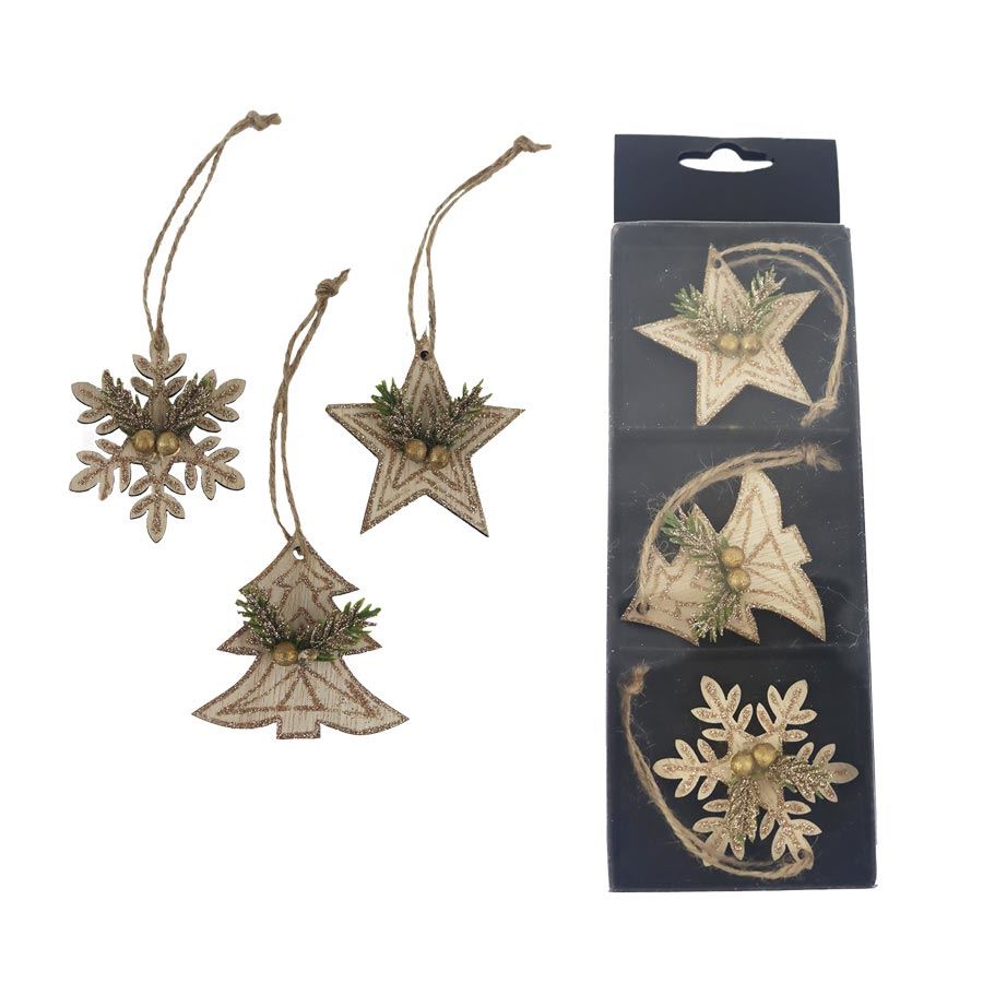 Vianočné dekorácie na zavesenie, 3 ks D7523