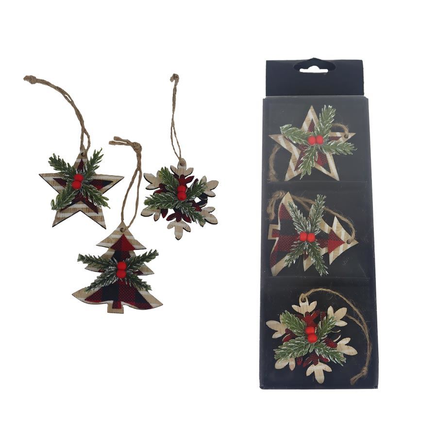 Vianočné dekorácie na zavesenie, 3 ks D7524