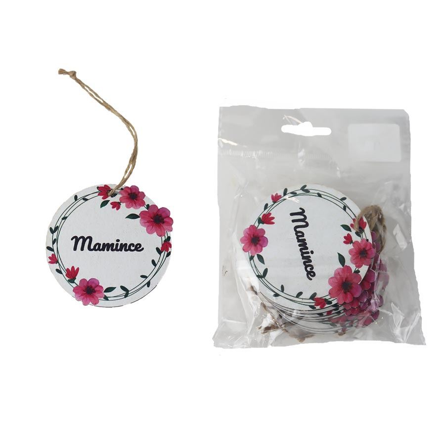 Dekorácia na zavesenie MAMINCE, 10 ks D7592