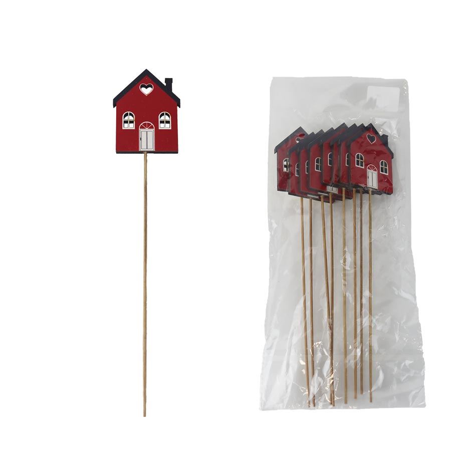 Zápich domček, 8 ks D7598