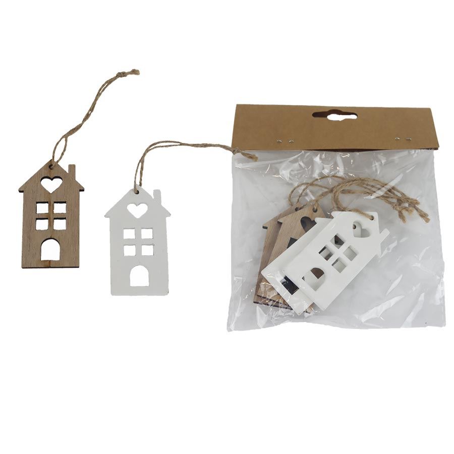 Domček na zavesenie, 4 ks D7608