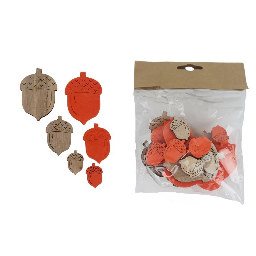 Dekorácia žaluď, 18 ks D7609