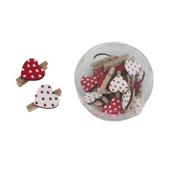 Dekoračný klip srdca, 20 ks D7652