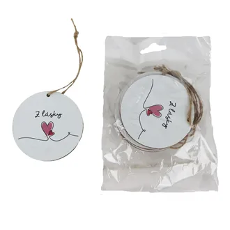 Visačka s nápisom Z LÁSKY, 10 ks D7859