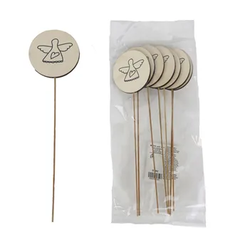 Dekoračný zápich s anjelikom, 8 ks D7862