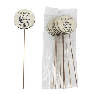 Dekoračný zápich s mačkou, 8 ks D7864