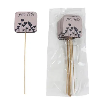 Dekoračný zápich s nápisom Pro Tebe, 8 ks D7866