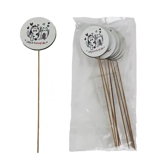 Dekoračný zápich mačky s nápisom Užij si krásný den, 8 ks D7868