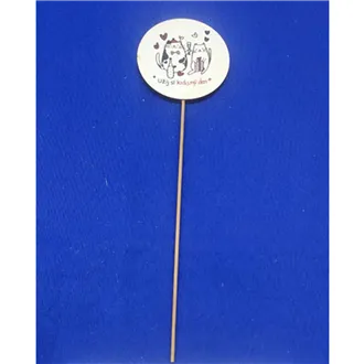 Dekoračný zápich mačky s nápisom Užij si krásný den, 8 ks D7868