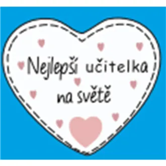 Srdce na zavesenie s nápisom Nejlepší učitelka na světě, 10 ks D7871