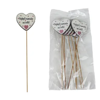 Dekoračný zápich s nápisom Nejlepší maminka na světě, 8 ks D7872