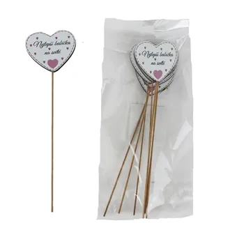 Dekoračný zápich s nápisom Nejlepší babička na světě, 8 ks D7873