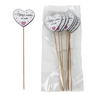 Dekoračný zápich s nápisom Nejlepší učitelka na světě, 8 ks D7874