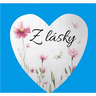 Dekoračný zápich srdce s nápisom Z LÁSKY, 8 ks D7876
