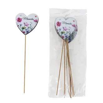 Dekoračný zápich srdce s nápisom MAMIČKE, 8 ks D7878/SK