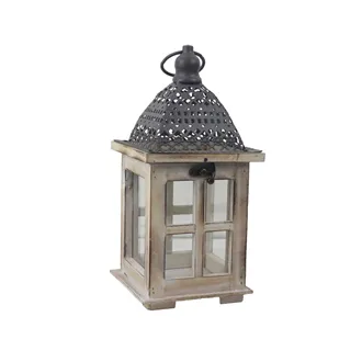 Drevený lampáš D7916