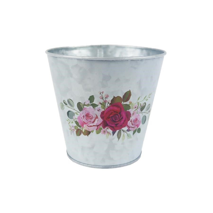 Plechový kvetináč ruža K3335/2