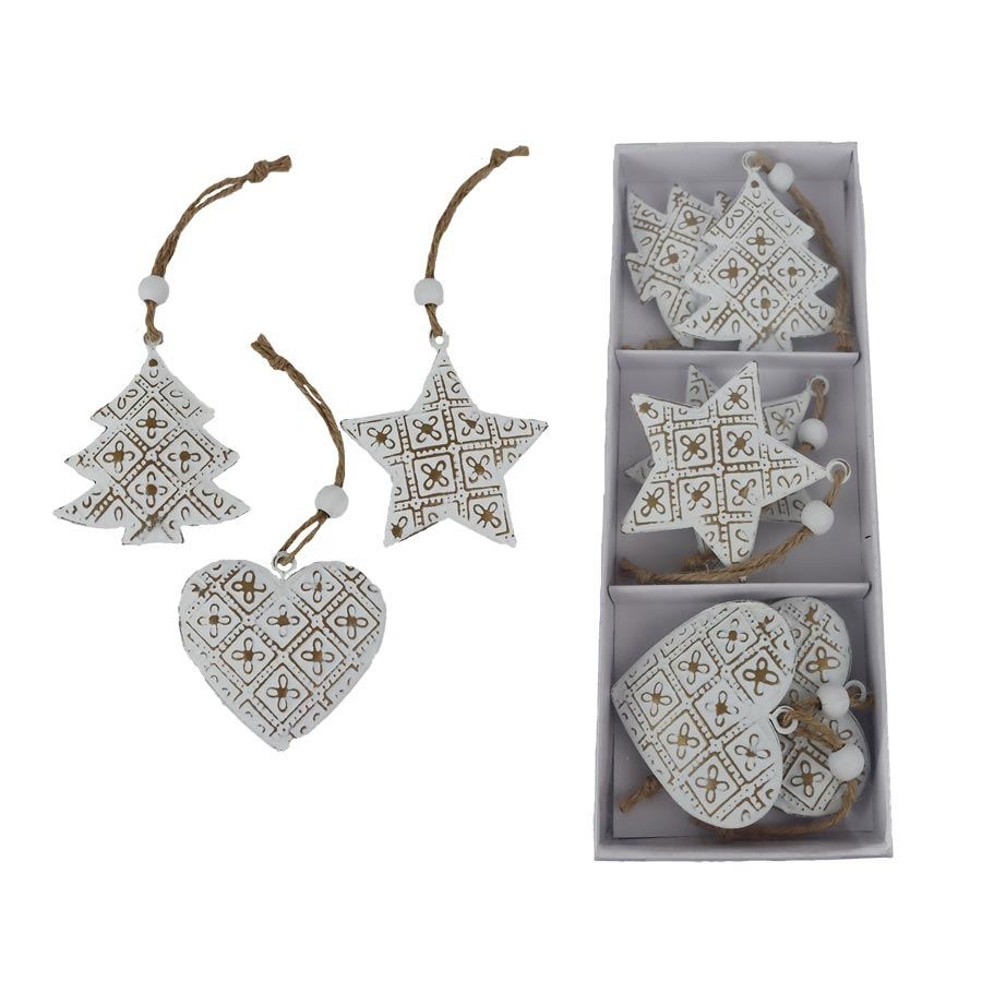 Vianočné dekorácie na zavesenie, 6 ks K4379