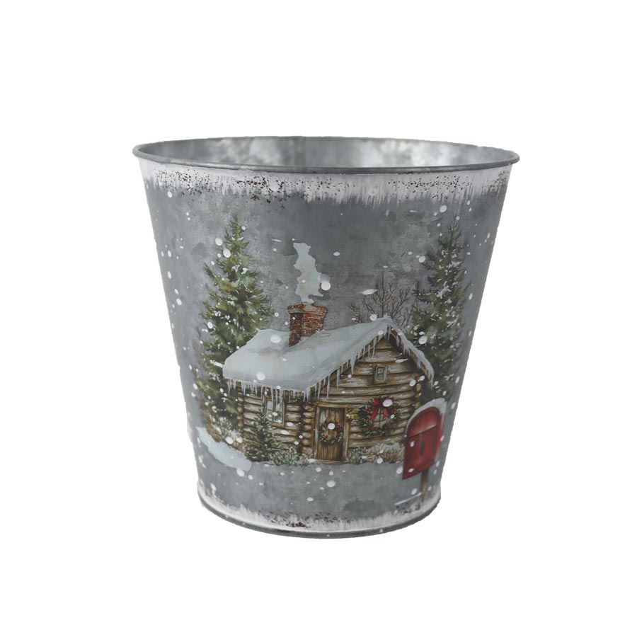 Vianočný kvetináč plechový K4481/2