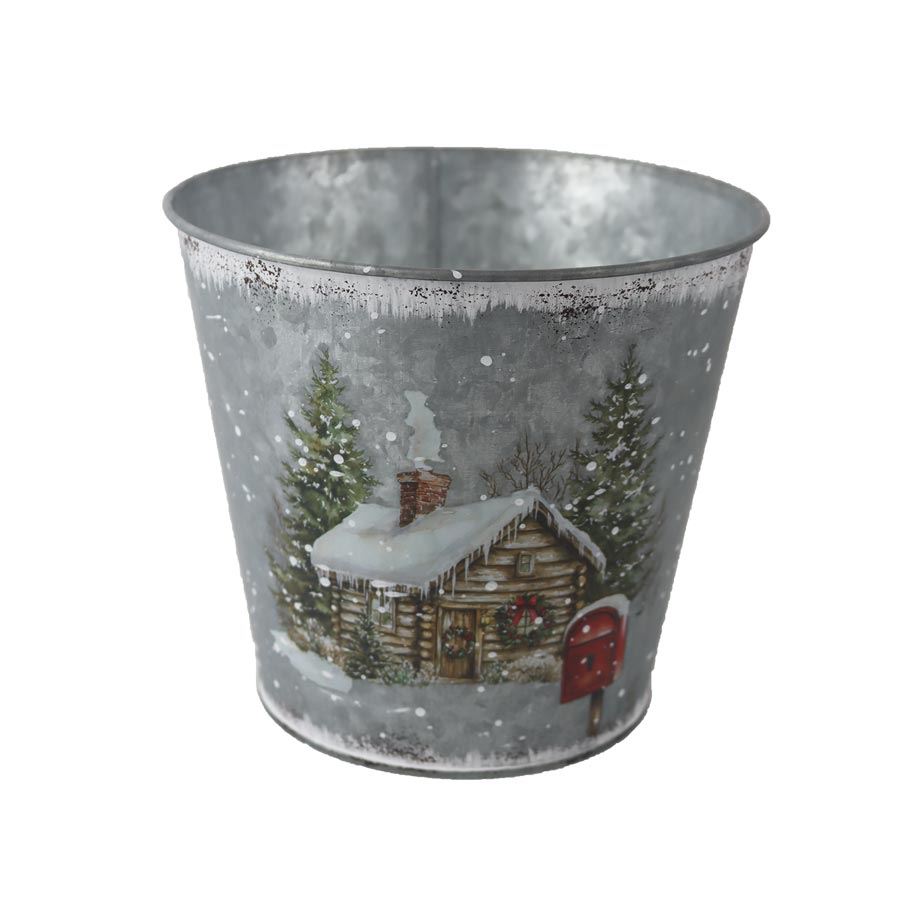 Vianočný kvetináč plechový K4481/3