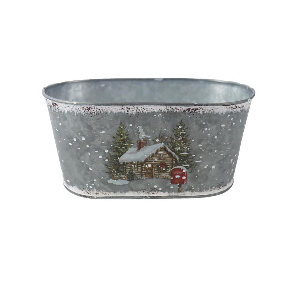 Vianočný kvetináč plechový K4482/1