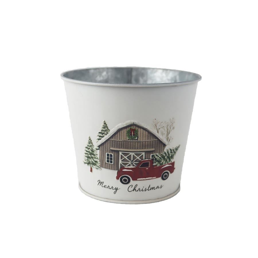 Vianočný kvetináč plechový K4485/1