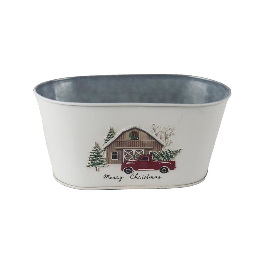 Vianočný kvetináč plechový K4486/1