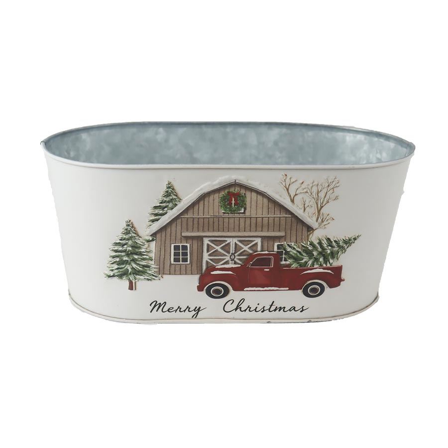 Vianočný kvetináč plechový K4486/2