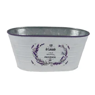 Kvetináč plechový motív levanduľa ovál K4596/2
