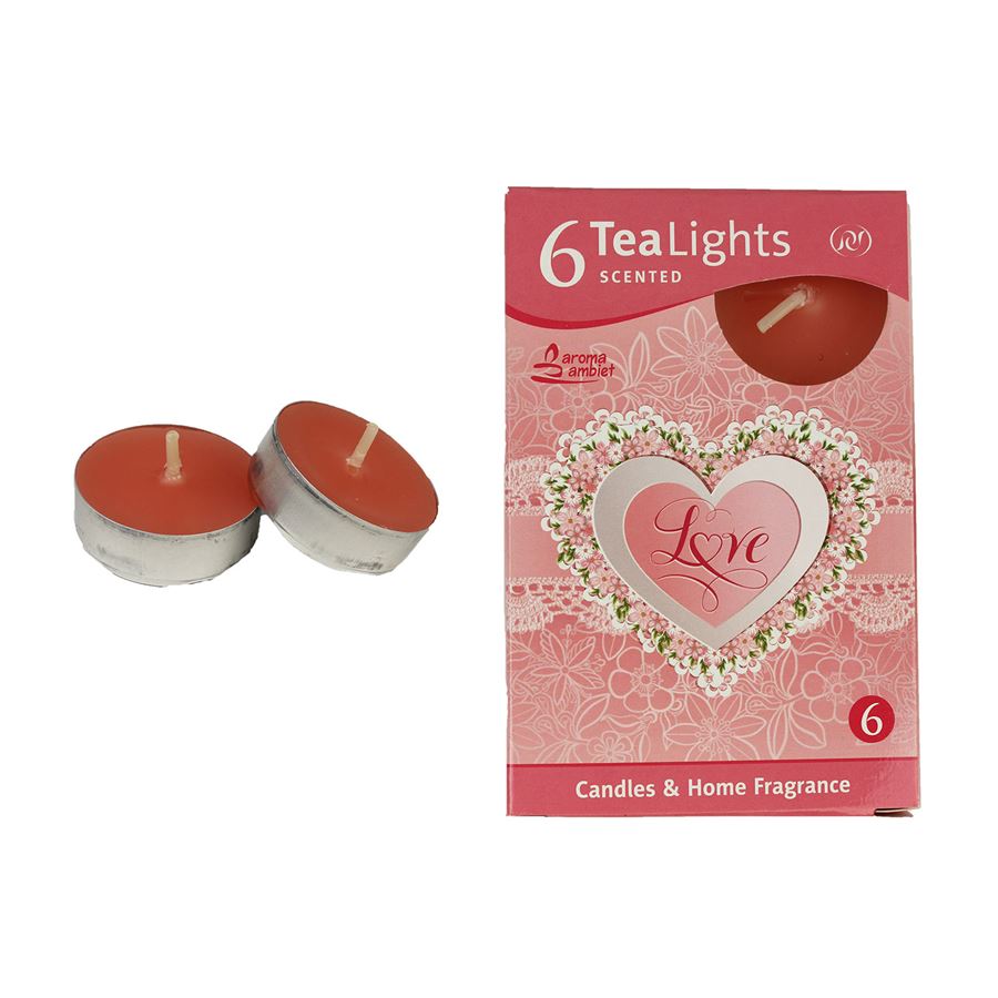 Sviečka čajová LOVE 6ks MSC-TL1036