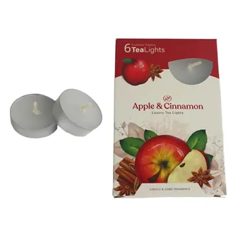 Sviečka čajová APPLE CINNAMON 6ks