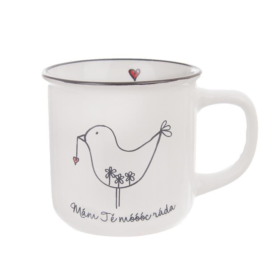 Hrnček vtáčik MÁM ŤA RÁDA O0029