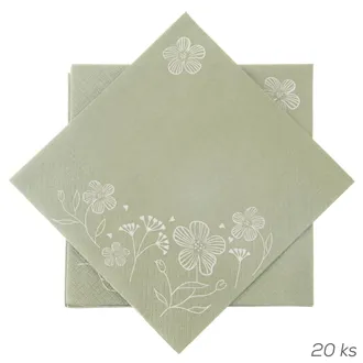 Obrúsok papier GREENISH 20 ks 33x33 cm zelená