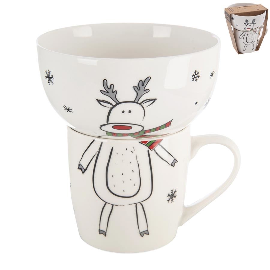 Hrnček + miska porcelánová súprava sob 0,35 l O0501