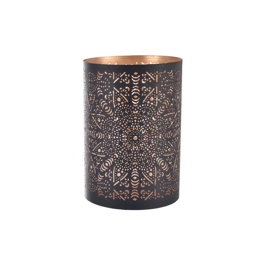 Svietnik kovový MANDALA čierny/zlatý O0534/2