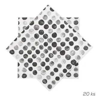 Obrúsok papier bodky 20 ks 33x33 cm O0563