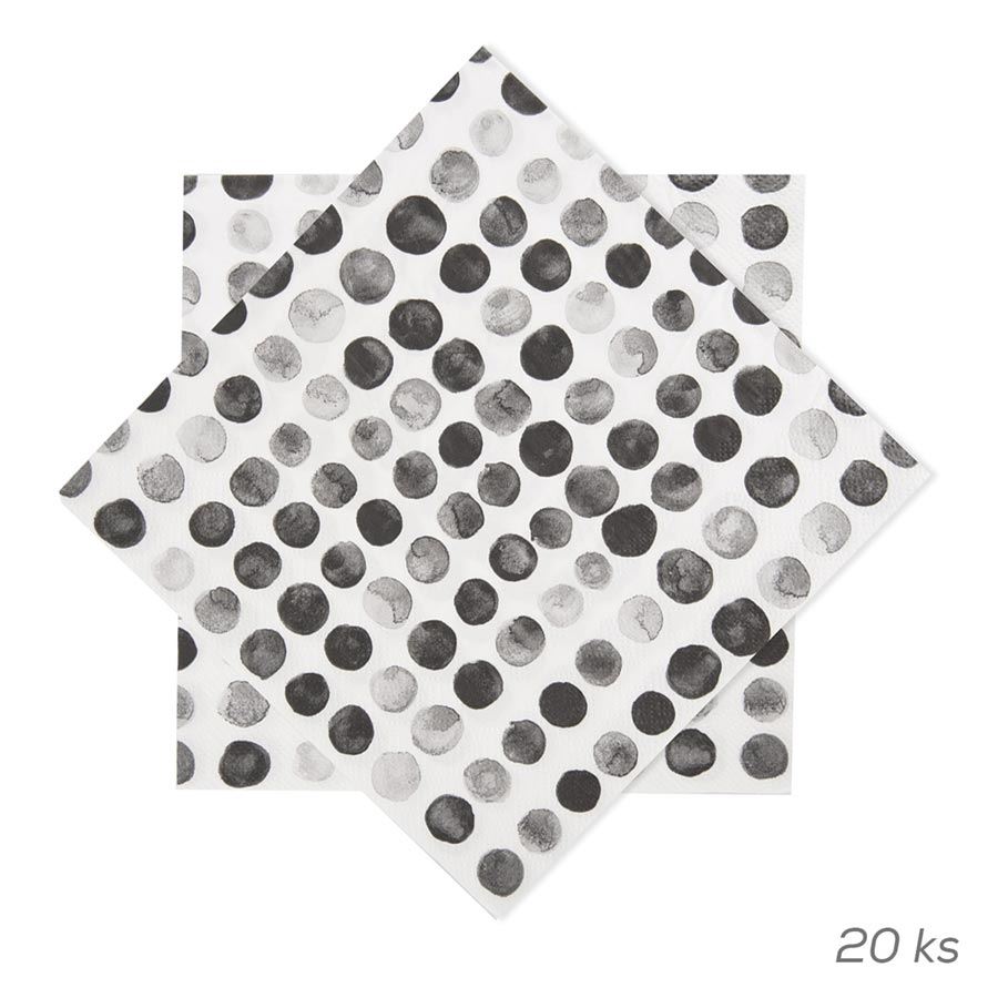 Obrúsok papier bodky 20 ks 33x33 cm O0563