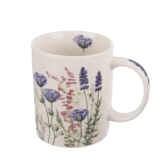 Porcelánový hrnček fialový kvet 330 ml O0579