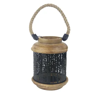 Svietnik mango/plech BLACK 18x18x25 cm