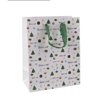 Taška papier darčeková Šťastné a veselé 18x10x23 cm