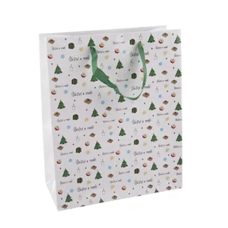 Taška papier darčeková Šťastné a veselé 26x12x32 cm