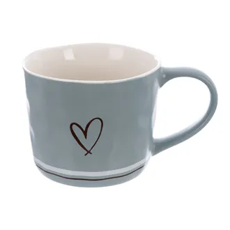 Hrnček porcelánový SRDCE 0,4 l modrý O0644-13