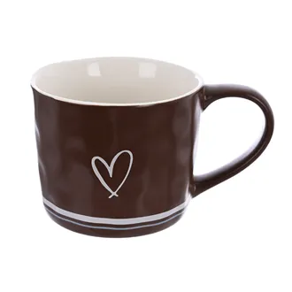 Hrnček porcelánový SRDCE 0,4 l hnedý O0644-18