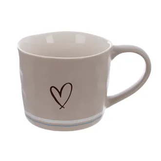 Hrnček porcelánový SRDCE 0,4 l béžový O0644-26