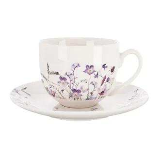 Hrnček + tanierik z porcelánu LÚKA 0,28 l O0650 
