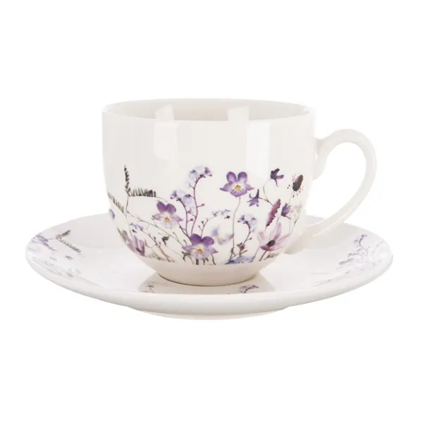Hrnček + tanierik z porcelánu LÚKA 0,28 l O0650 
