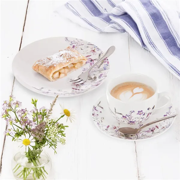 Hrnček + tanierik z porcelánu LÚKA 0,28 l O0650 