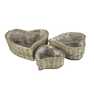 Obal srdce s plastom sivý, 3ks P0415-21