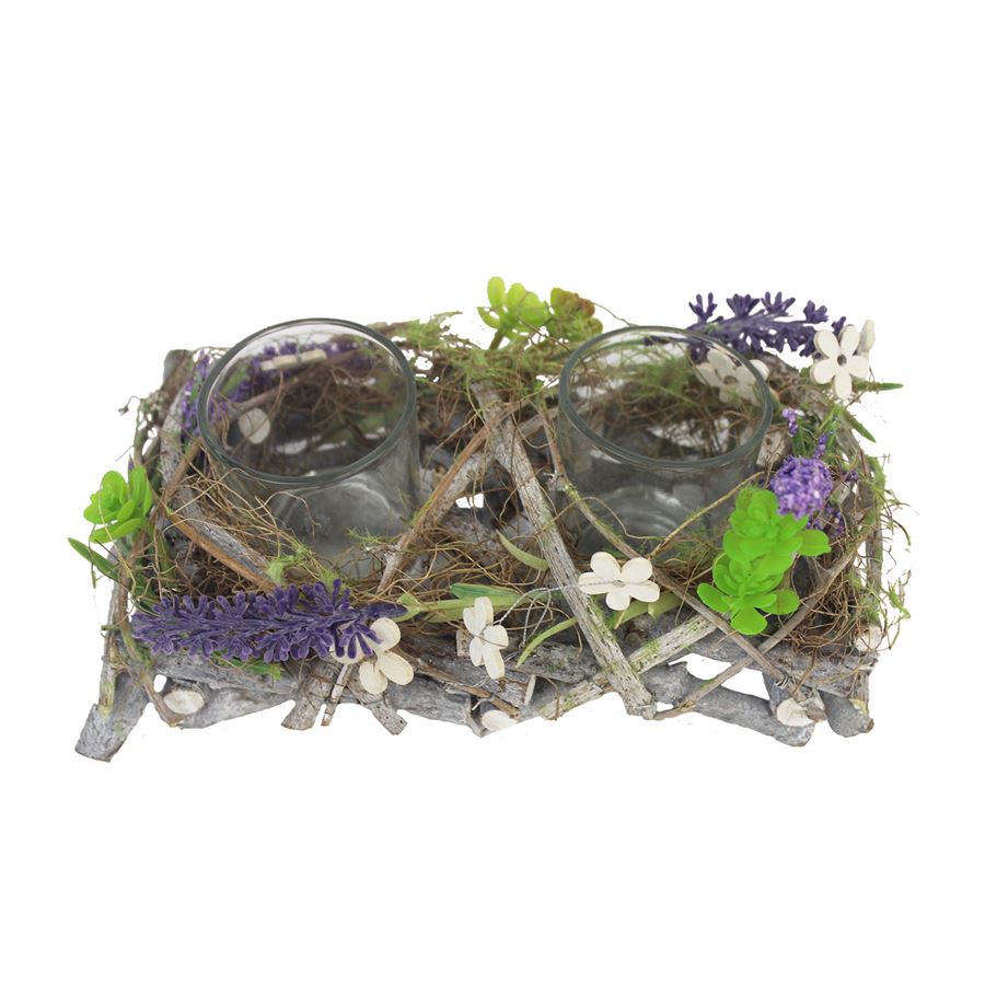 Dekorácia na 2 sviečky P1126