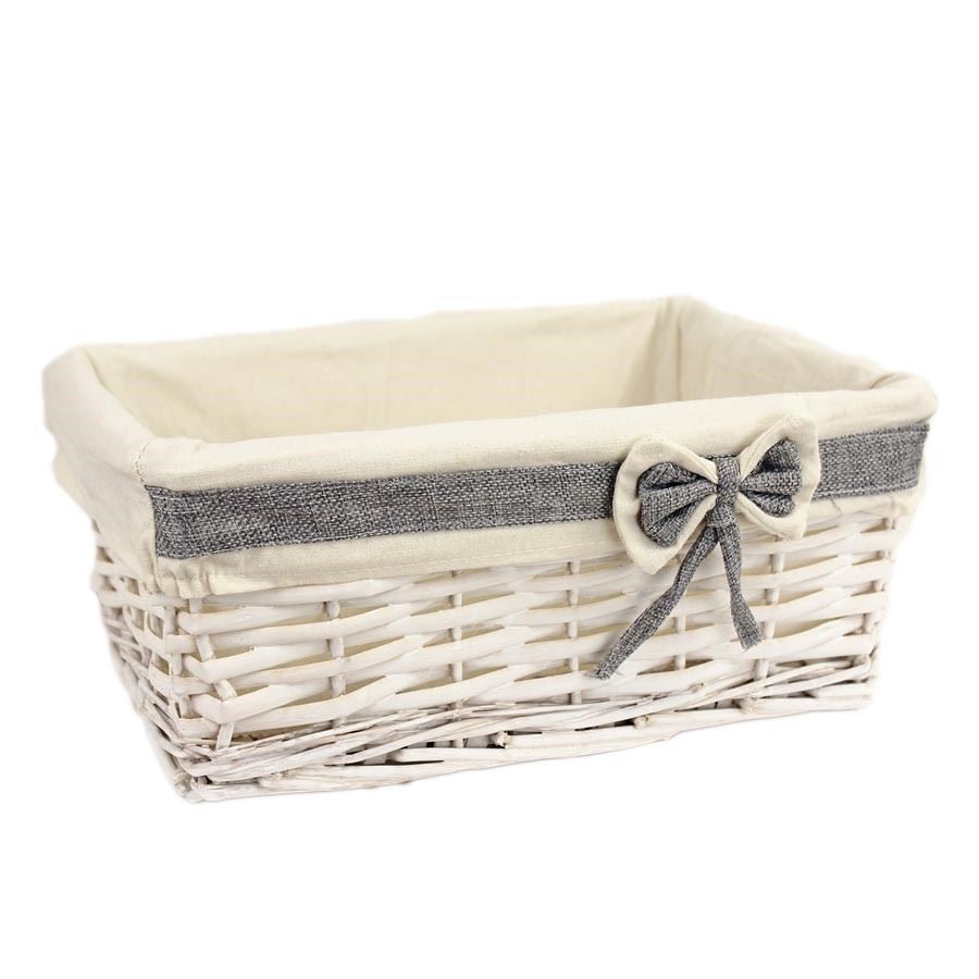 Zásuvka biela s látkou stredná P1374/S